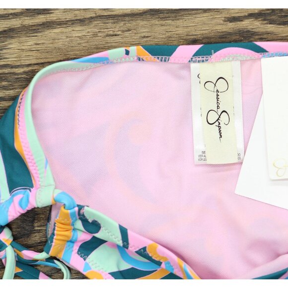 NWT Jessica Simpson Womens Tied Hipster Bikini Bottom SSDS24706 Blue Multi S - Picture 6 of 6